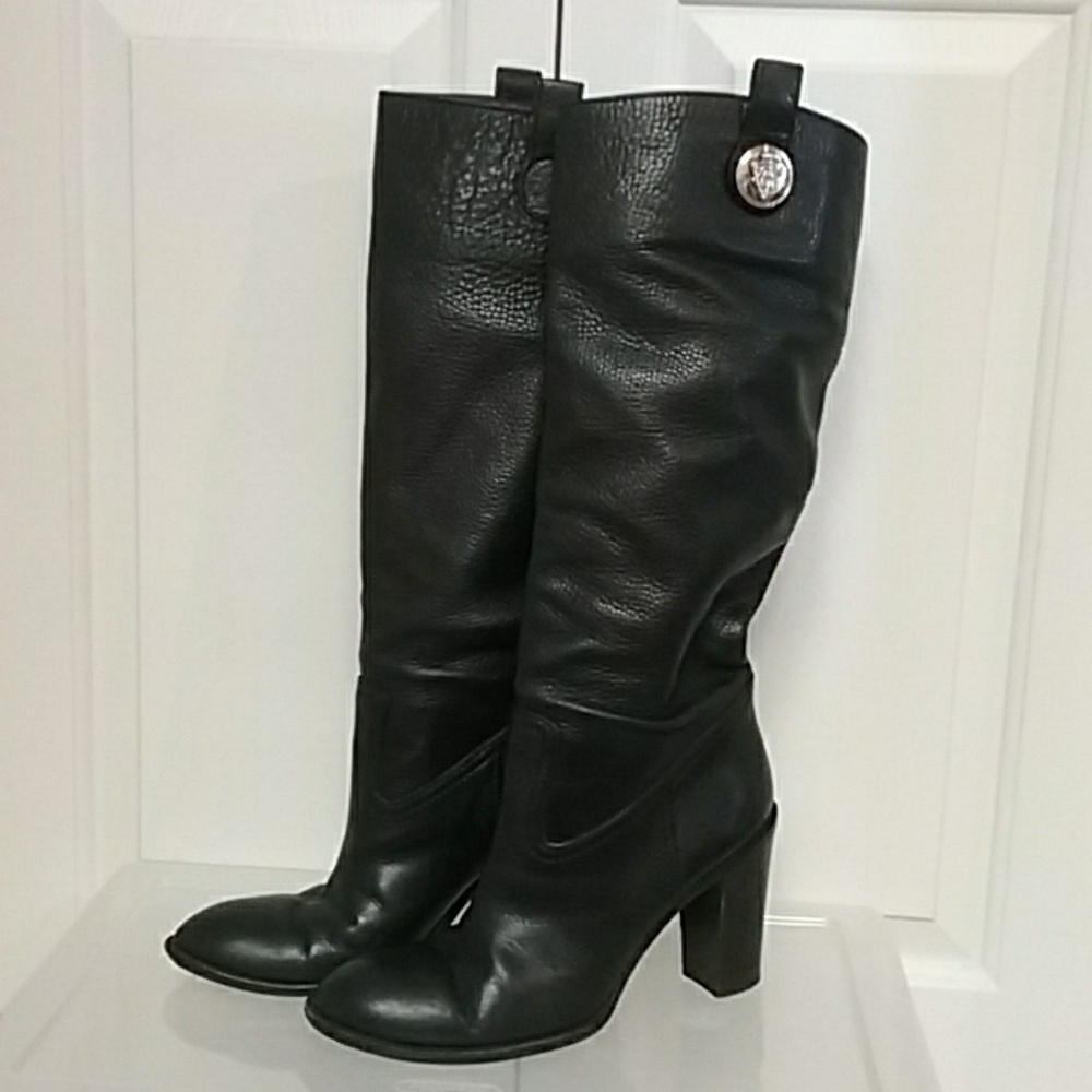 Gucci Boots Knee High 212767 Pull On 10B Leather